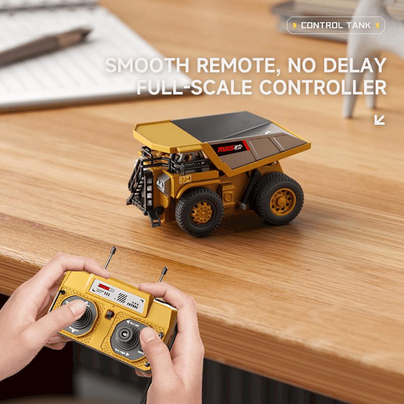 🚜 1:64 Prémium ötvözet Mini RC építőkészlet – Targonca, Kotrógép és Dömper