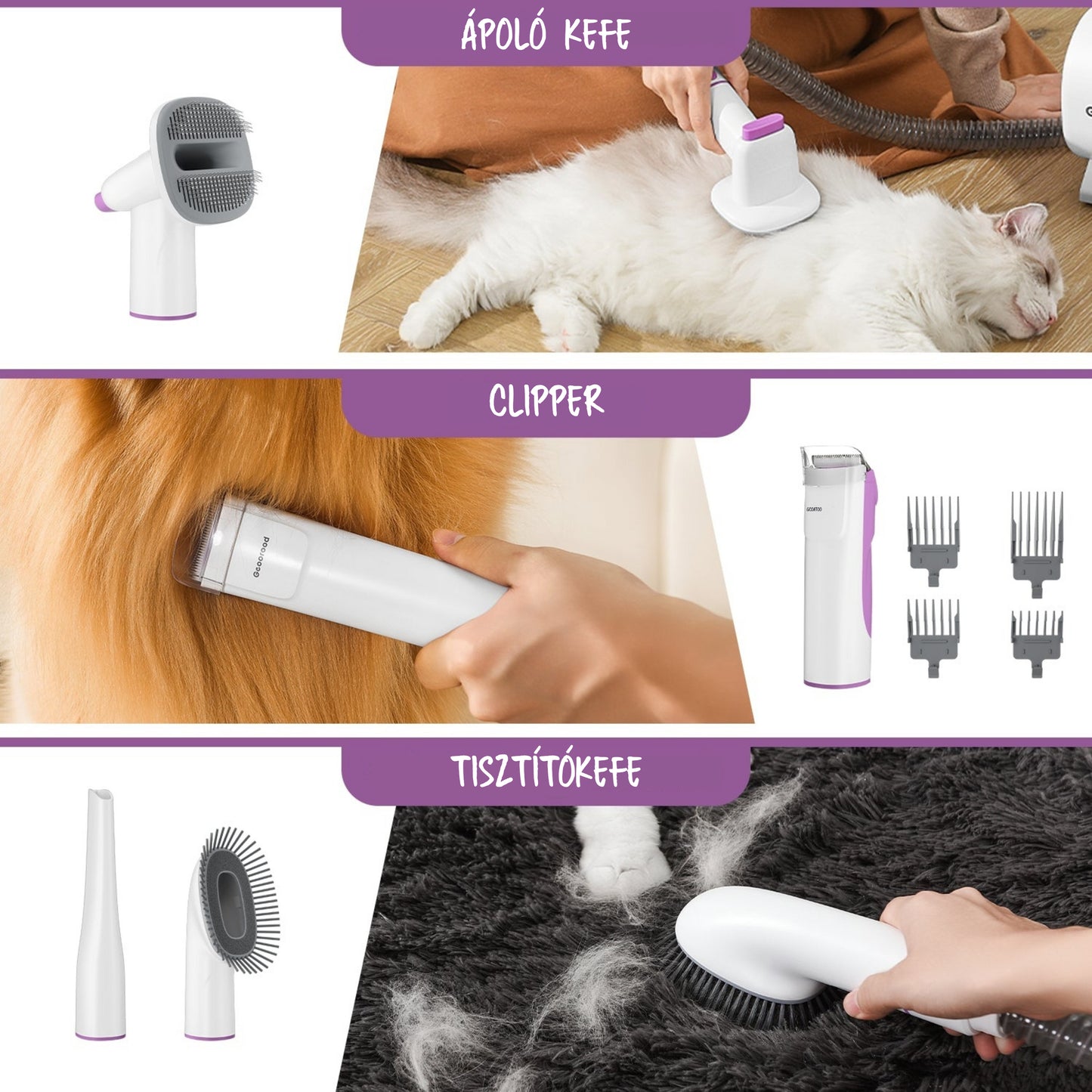 🎉 Korlátozott idejű ajánlat 9 óra🎉 Pet multifunkciós groomer-Veltura™ állatápoló készlet