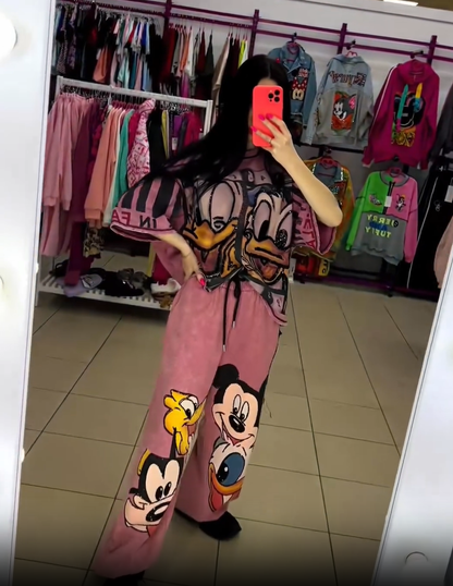 Donald kacsa és Mickey egér témájú felső és nadrág szett