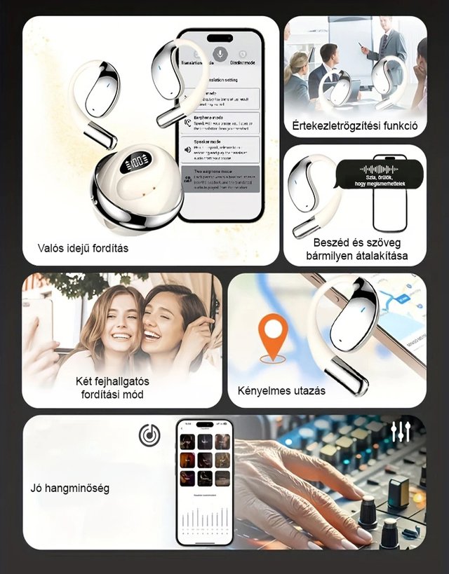 Intelligens AI fordító fülhallgató