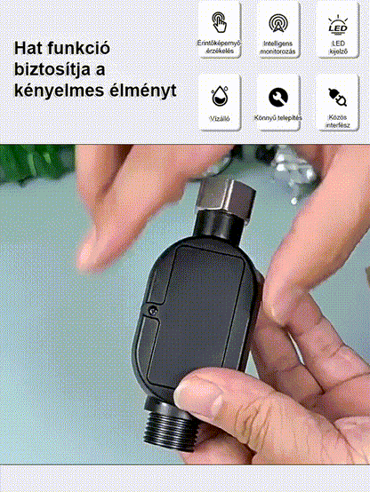 Intelligens vízálló zuhanyfej hőmérséklet-kijelzővel
