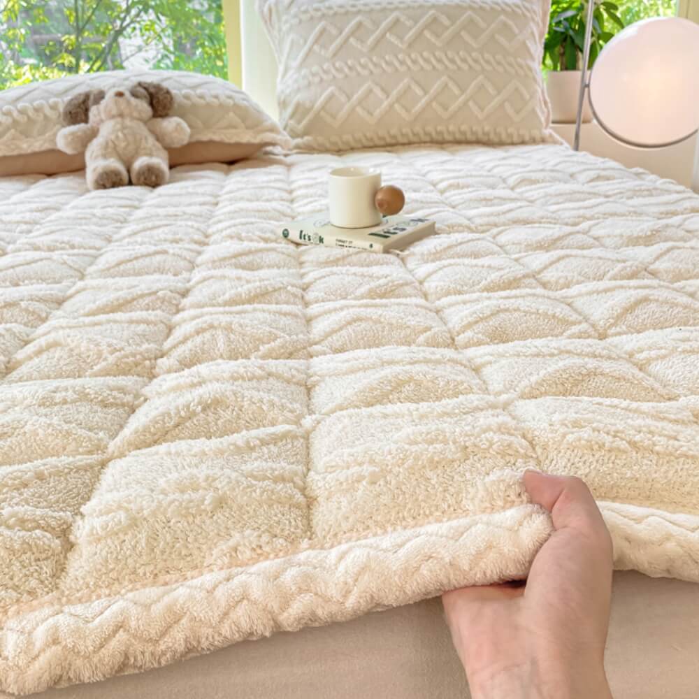 Twisted Jacquard plüss vastag kényelmes csúszásmentes matracbetét