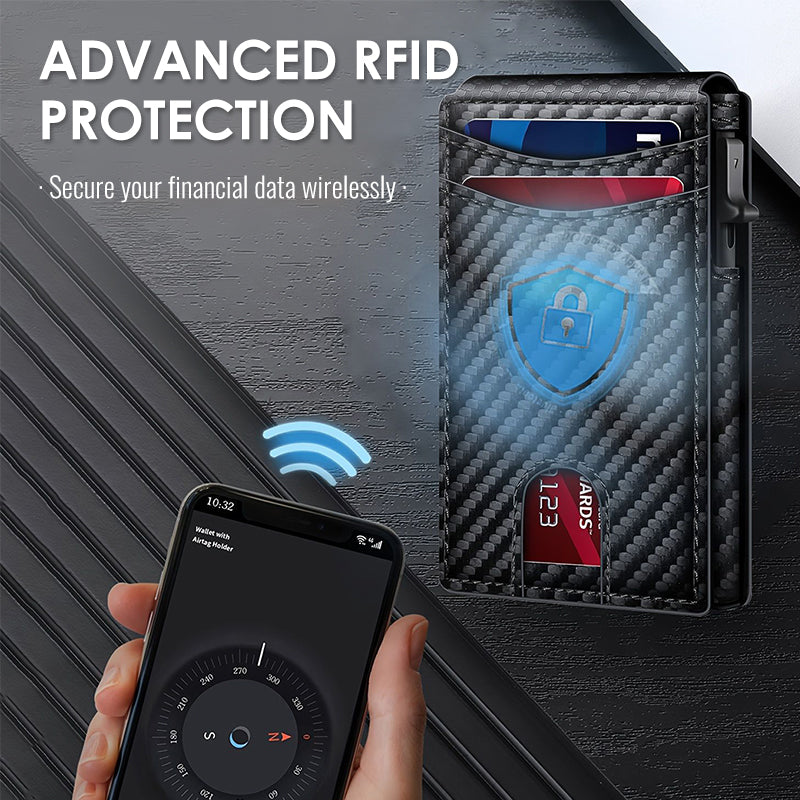 Minimalista, ultra-vékony férfi pénztárca RFID lopás elleni védelemmel