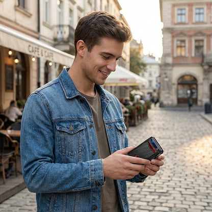 Minimalista, ultra-vékony férfi pénztárca RFID lopás elleni védelemmel