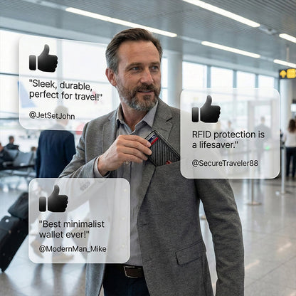 Minimalista, ultra-vékony férfi pénztárca RFID lopás elleni védelemmel